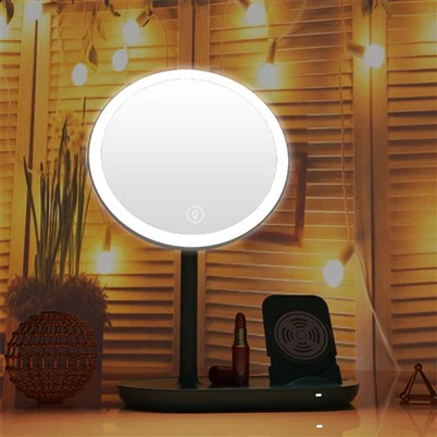 Darbvirsmas spogulis ar bezvadu lādētāju